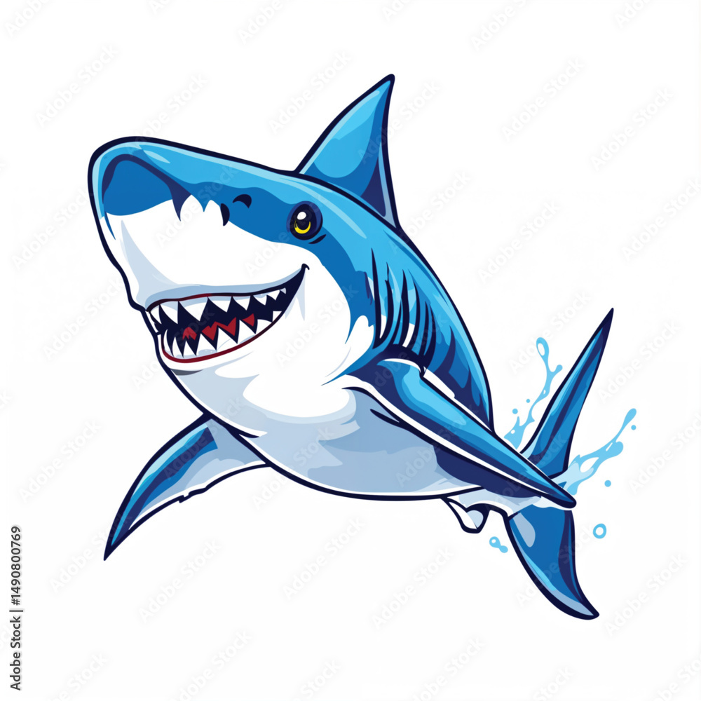 shark cartoon isolated on white shark cartoon isolated on white