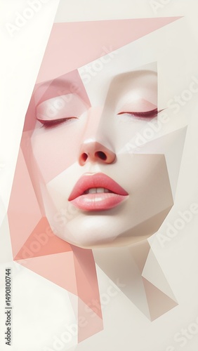 🔹 Polygonal Realism in Blush Geometry 🔹
A stunning fusion of realism and abstraction, this digital portrait uses polygonal facets and smooth gradient shading to reimagine AI-generated image photo