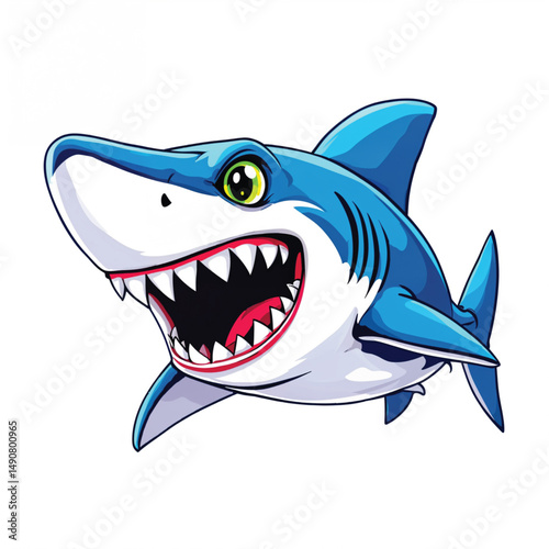 shark cartoon isolated on white