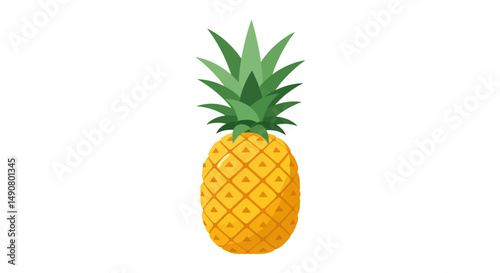 Vibrant Yellow Pineapple with Distinct Diamond Pattern