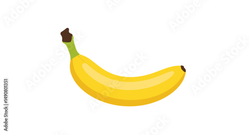 Vibrant Yellow Banana in Simple Flat Style