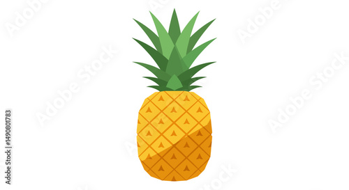 Geometric Pineapple Illustration with Vivid Yellow and Green Hues