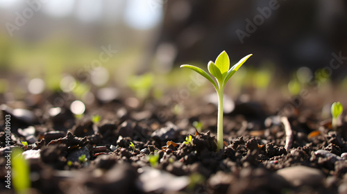 The birth of new life in nature. The sprout sprouts from the ground. Time leps as a plant grows. Spring time when nature comes to life.