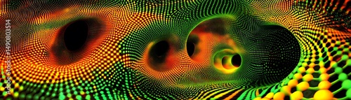 Colorful abstract pattern with swirling design.