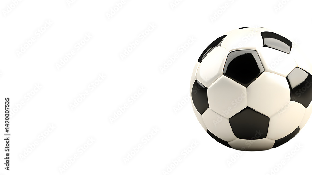 Fototapeta premium Close-Up View of a Classic Black and White Soccer Ball on a Plain Background Perfect for Sports Photography