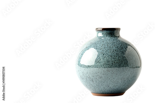 A serene handmade ceramic vase showcases tranquility and artistry evoking a sense of peace in on transparent background