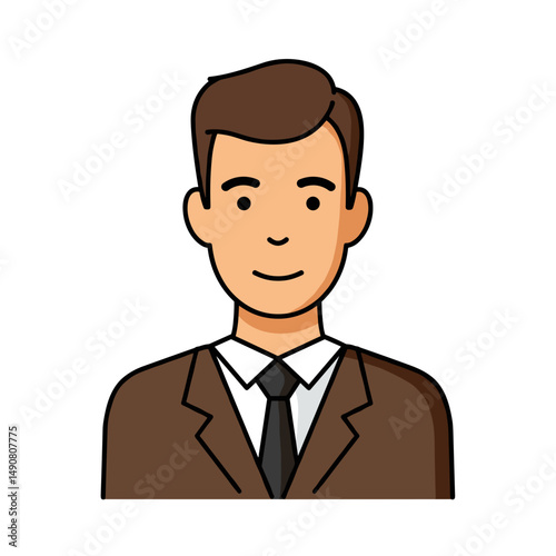 Young businessman smiling in a suit with tie on a white background  