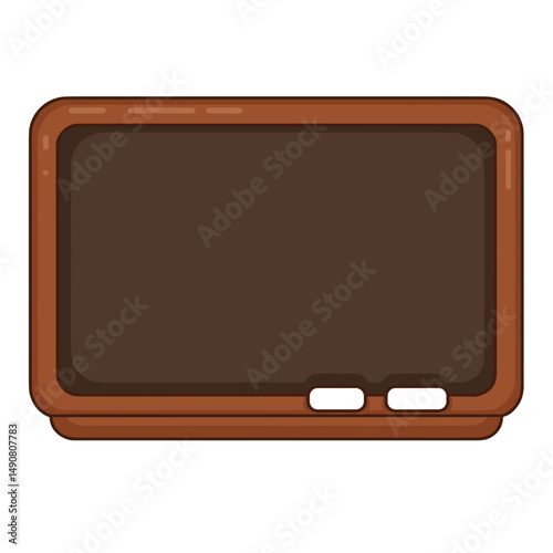 Illustration of a brown tablet device with a dark screen  