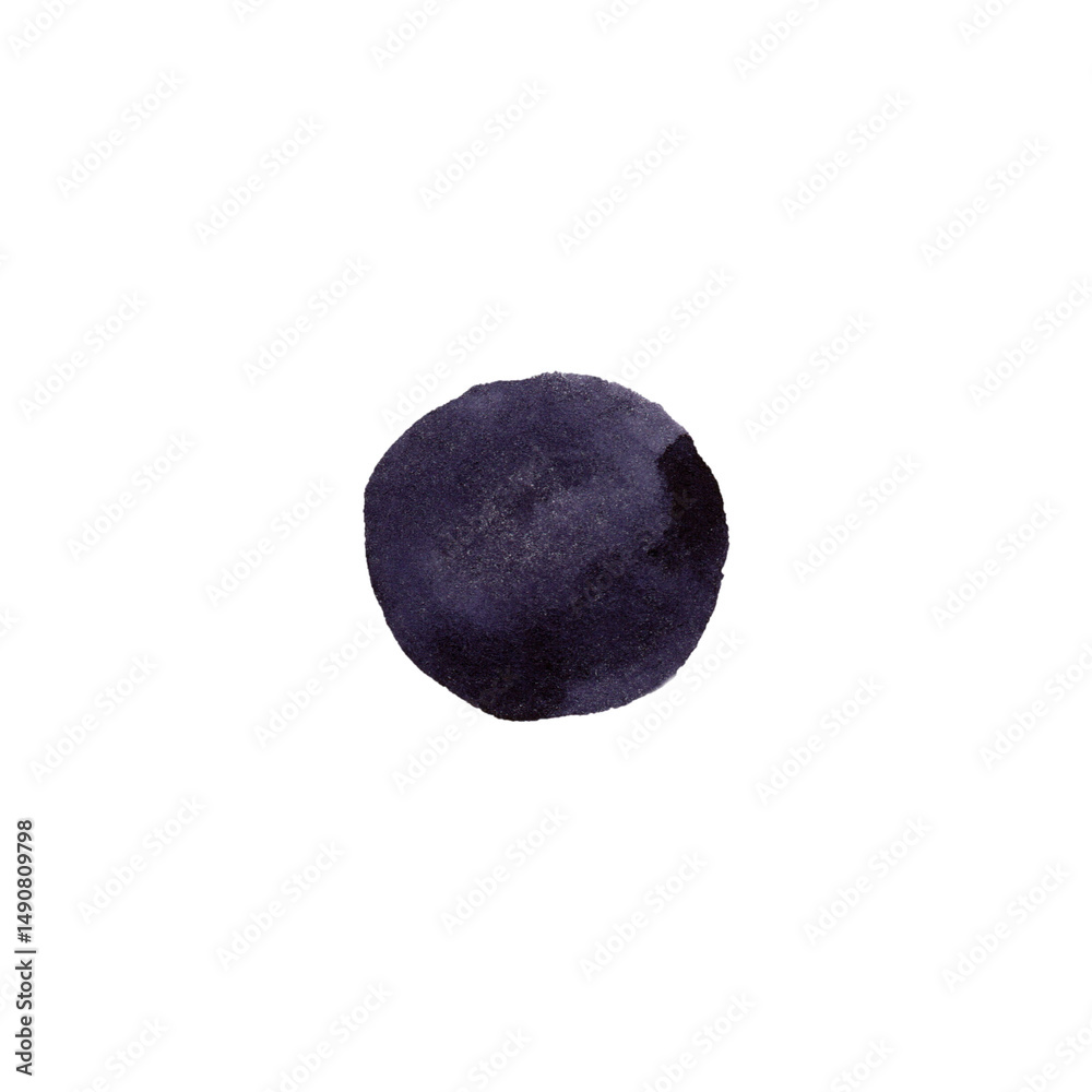 Watercolor isolated bold round dark violet purple lilac blot hand drawn Watercolor isolated bold round dark violet purple lilac blot hand drawn
