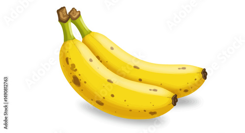 Two Ripe Bananas with Imperfections CloseUp View