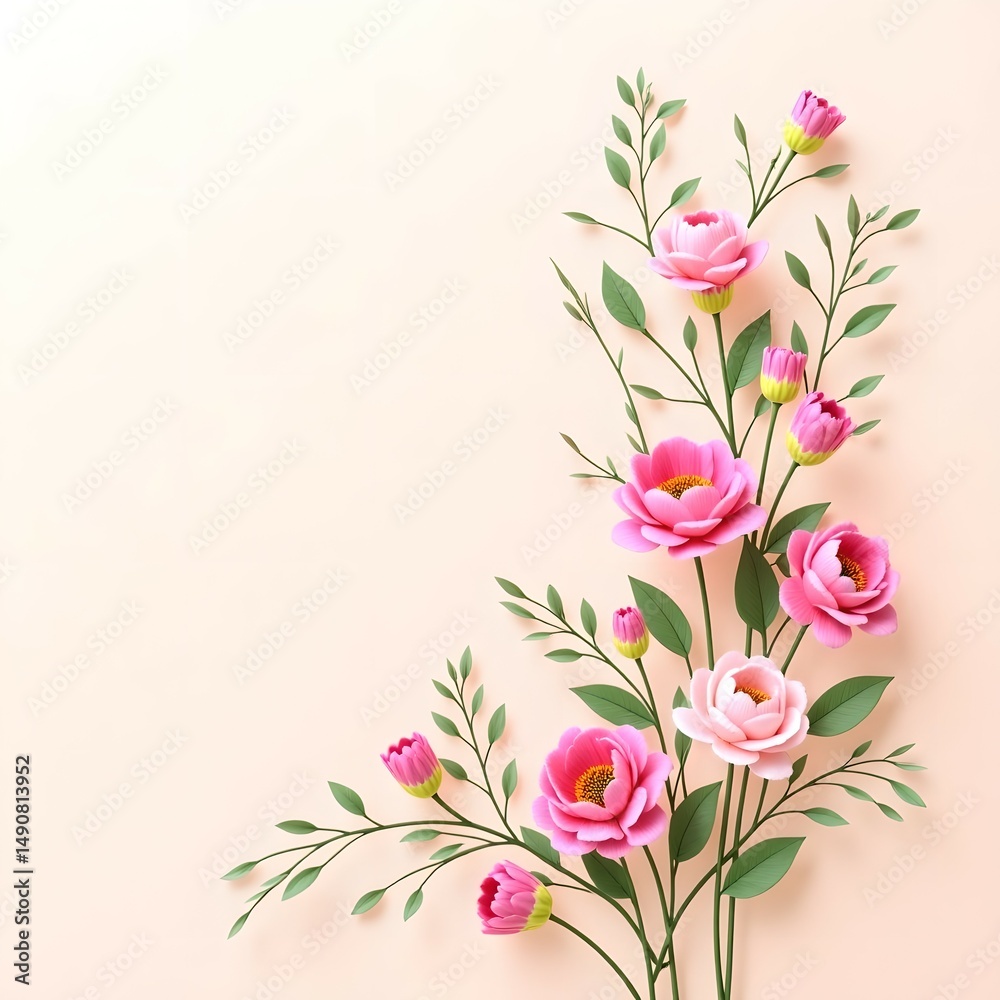 Naklejka premium Flowers frame card