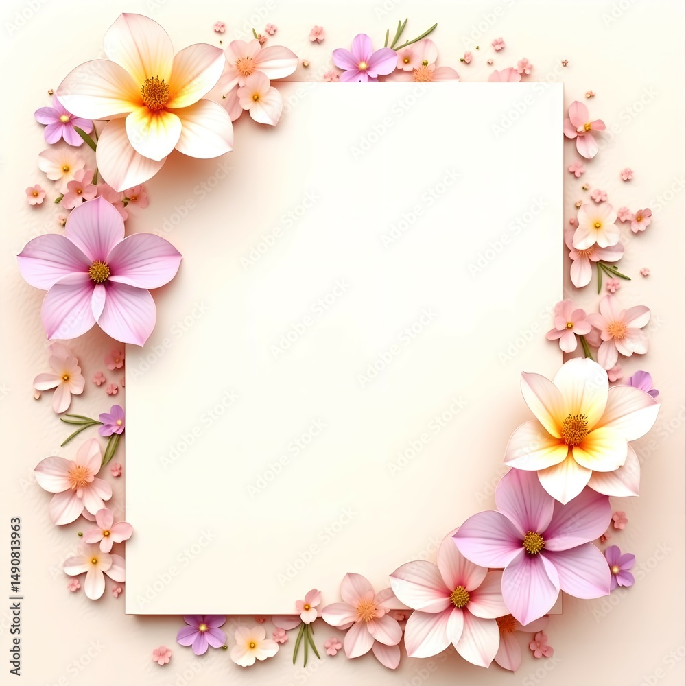 Naklejka premium Flowers frame card