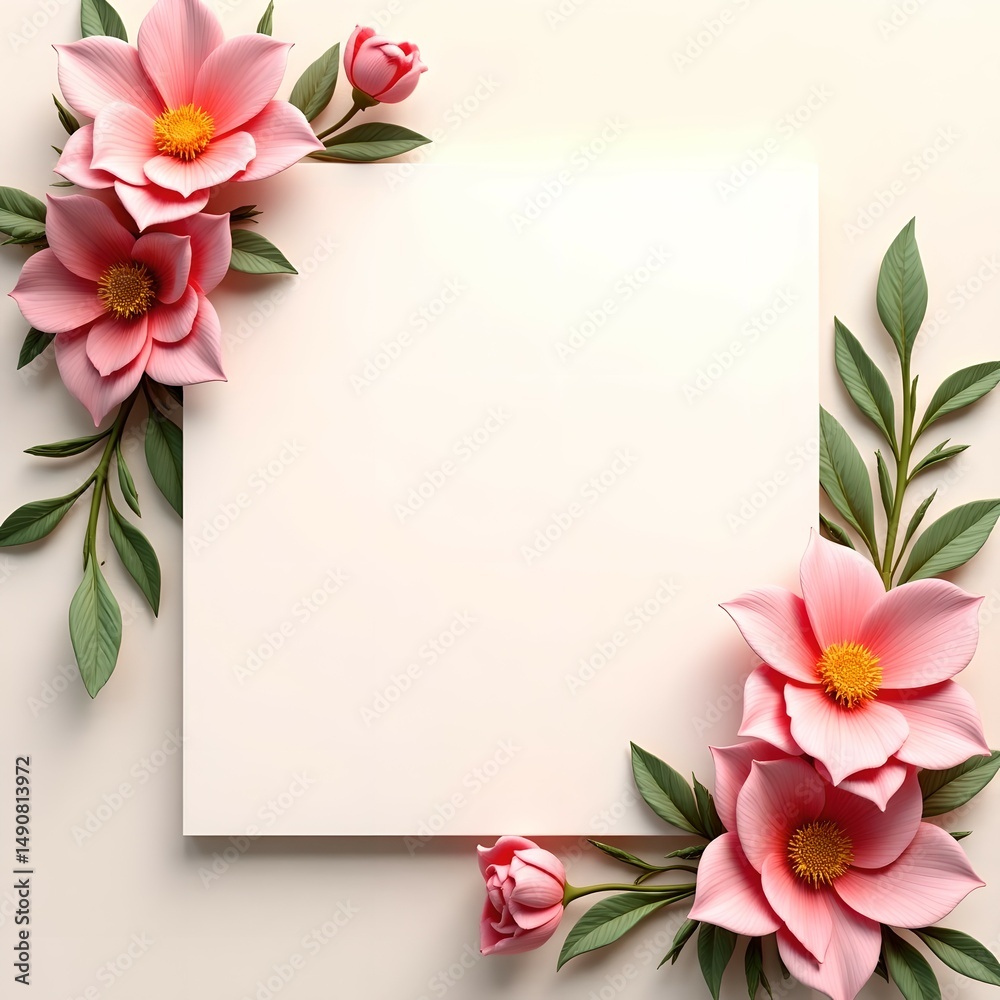 Naklejka premium Flowers frame card