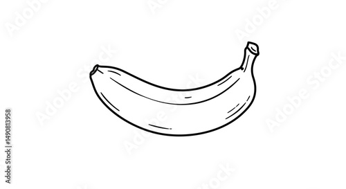Simple Line Drawing of a Banana