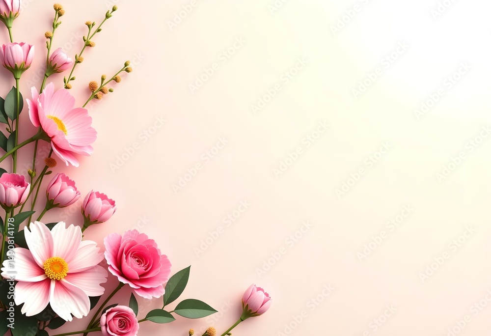 Fototapeta premium Flowers frame card