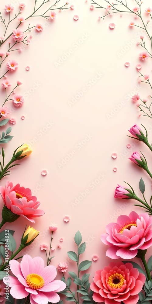 Fototapeta premium Flowers frame card