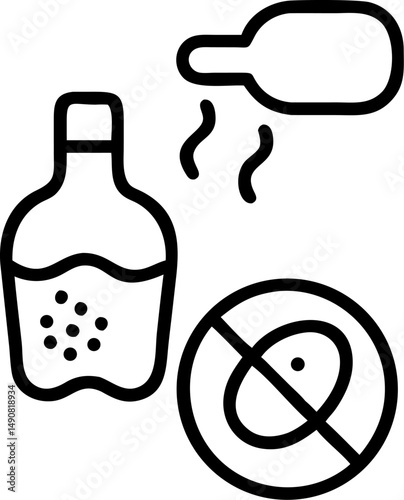 Anti septic vector icon line art outline on white or transparent background