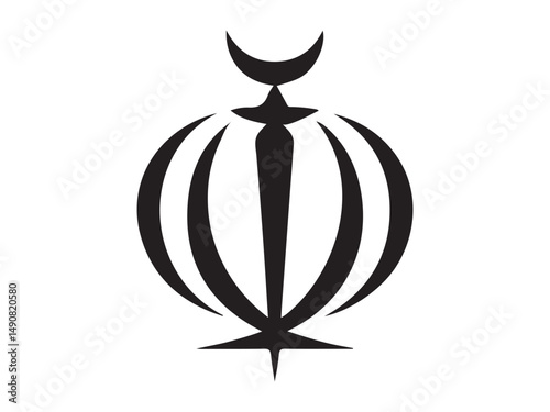 Elegant Iranian Emblem Design, showcasing a stylized world globe.