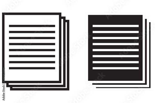 Document icon vector isolated on white background. Paper icon. File Icon
