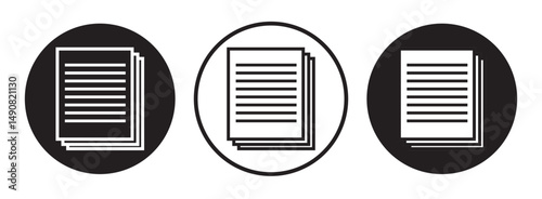 document icon on white background. document sign. flat style. paper icon for your web site design, logo, app, UI. simple 3 page document icon. file symbol.