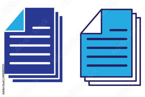 document icon on white background. document sign. flat style. paper icon for your web site design, logo, app, UI. simple 3 page document icon. file symbol.