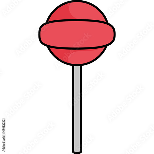 Flat Style Lollipop Vector Illustration with Bright Colors
