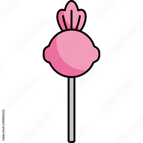 Flat Style Lollipop Vector Illustration with Bright Colors