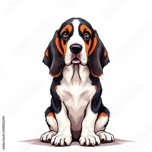 Basset Hound dog Vector Illustration isolated