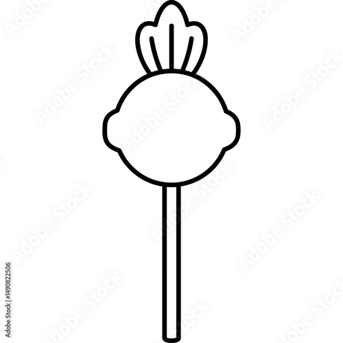 Minimalist Candy Design of a Sweet Lollipop Icon