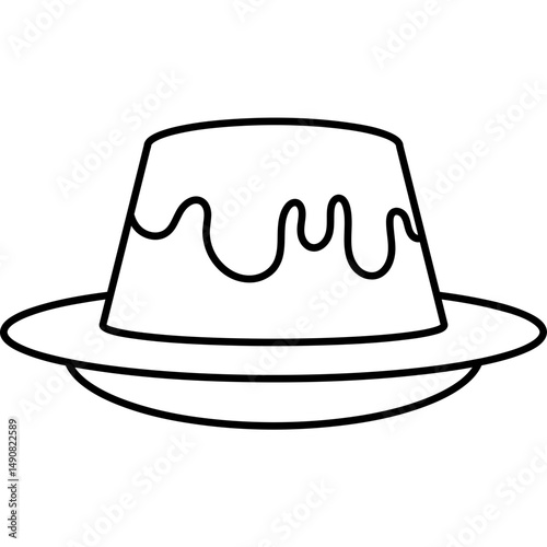 Delicious Flat Style Flan Dessert Illustration