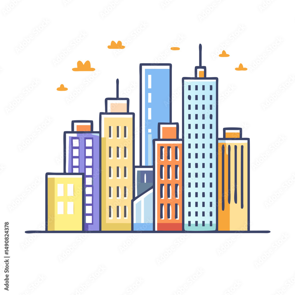 Obraz premium City Skyline Illustration 