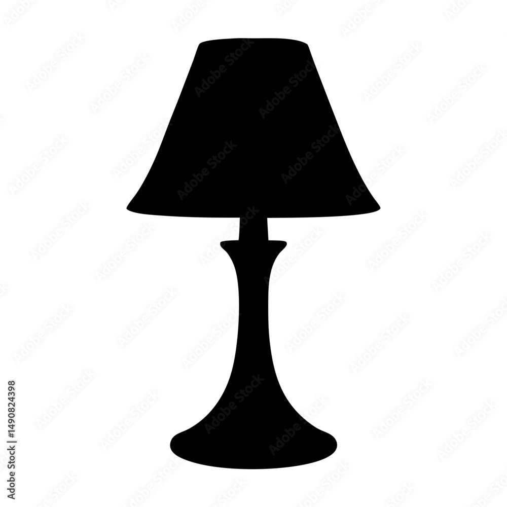 Fototapeta premium Elegant table lamp silhouette providing a soft glow in the darkness