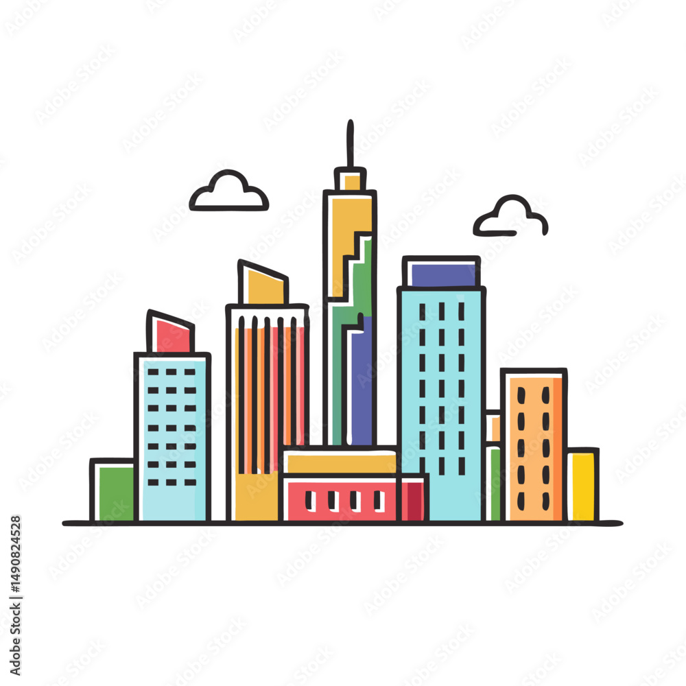 Obraz premium City Skyline Illustration