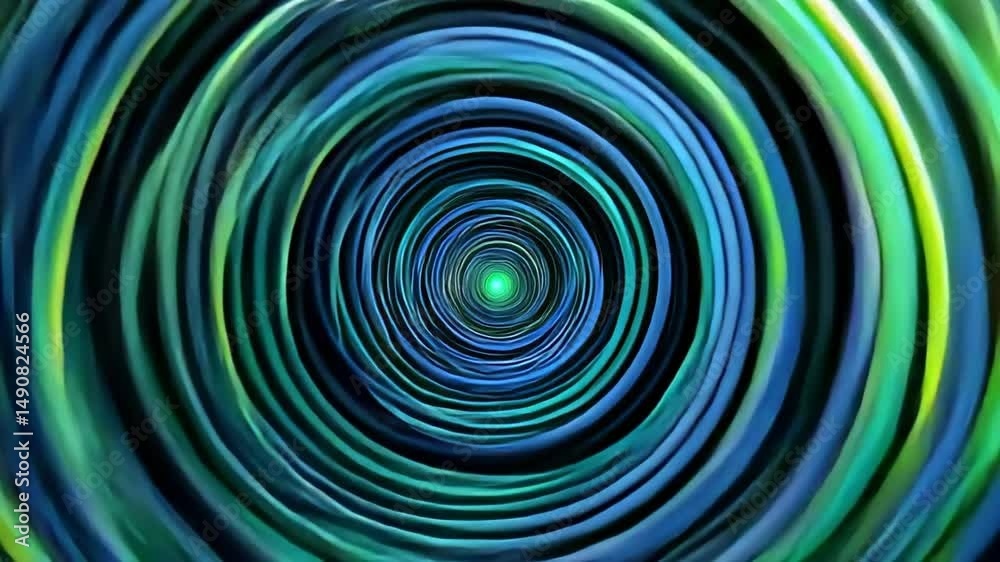 Hypnotic Twirling Ring Pattern: Infinite Circles in Dark Blue and Green Hypnotic Twirling Ring Pattern: Infinite Circles in Dark Blue and Green