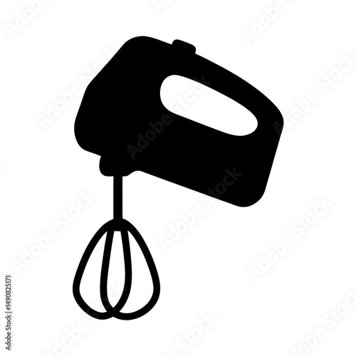 Silhouette image showcasing a hand mixer used for baking and cooking
