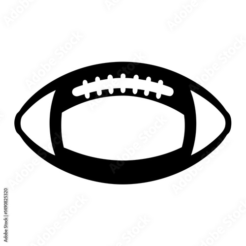 American football ball icon in simple style, perfect for game design.