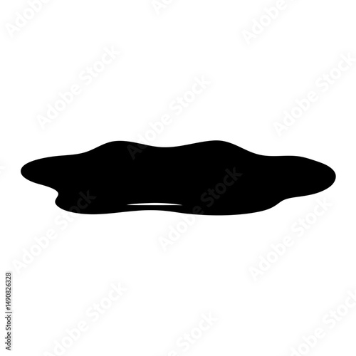Isolated black puddle on a white background, illustration, vector graphic