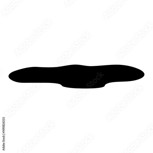 Isolated black puddle shape on a white background, simple illustration style