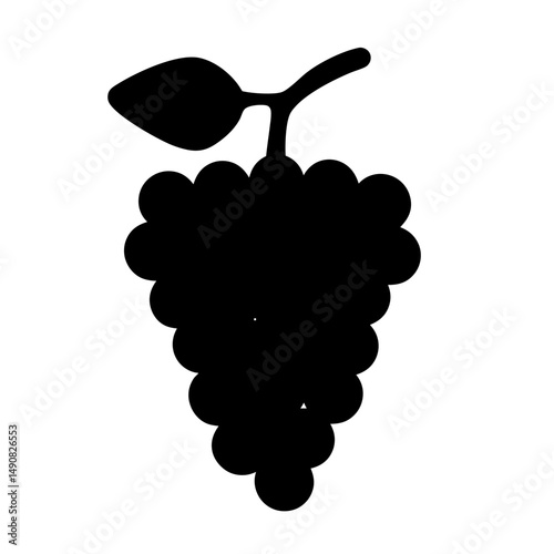 Silhouette of grapes with a leaf, representing freshness and natural sweetness