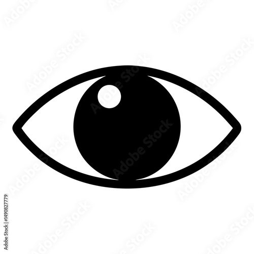 Single eye symbol in black and white, representing vision and sight