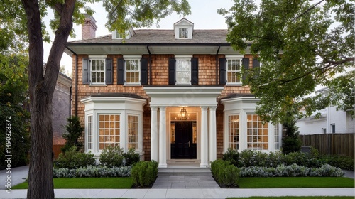 Brick home exterior front view