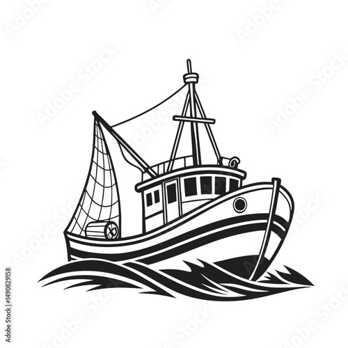 Ship vector art illustration. Ships, boats, cargo, logistics, transportation and shipping icons.  Ship silhouettes vector art illustration. ship logo icon vector.