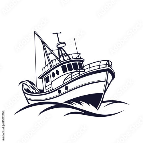 Ship vector art illustration. Ships, boats, cargo, logistics, transportation and shipping icons.  Ship silhouettes vector art illustration. ship logo icon vector.