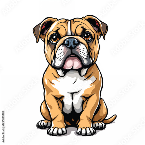 English Bulldog Vector Illustration isolated