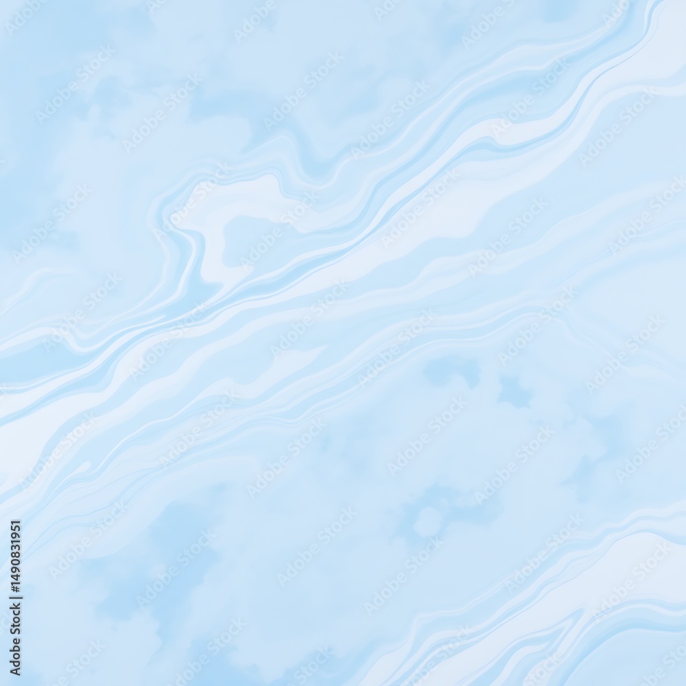 Fototapeta premium Sky Blue and Cloud White Marble with Watercolor Effect