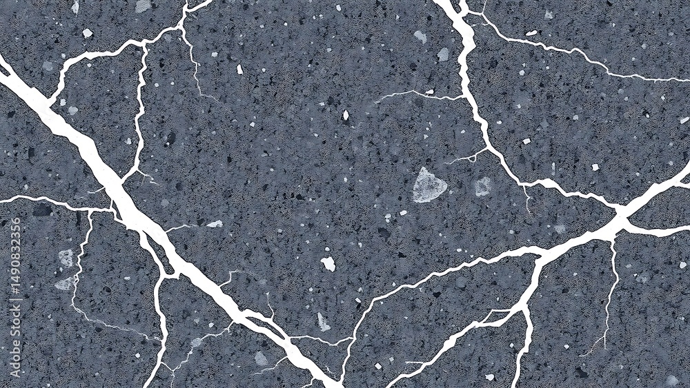 Obraz premium Storm Grey Granite with Sharp White Fractures