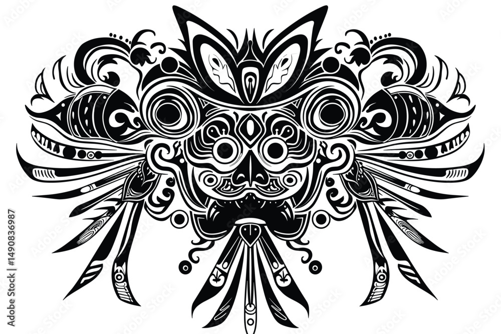 Obraz premium Ethnic ornament with floral elements. Good for interior design prints and decor.