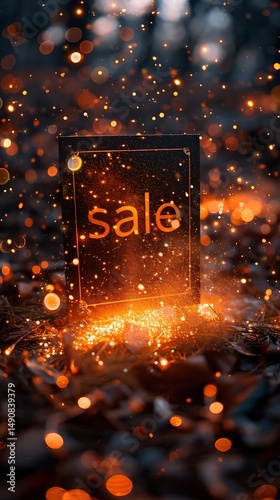 Sale sign in a forest setting