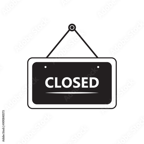 closed store sign board icon vector sign