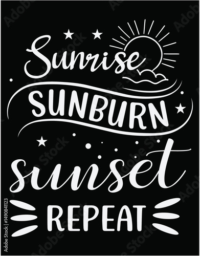Sunrise sunburn sunset repeat Cutting Printable File - printable editable vector art file.